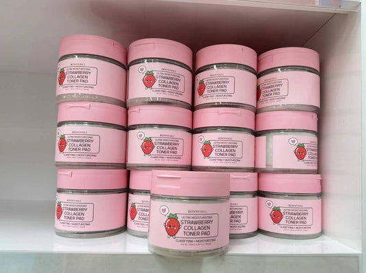 Bonnyhill Strawberry Collagen Facial Toner Pads